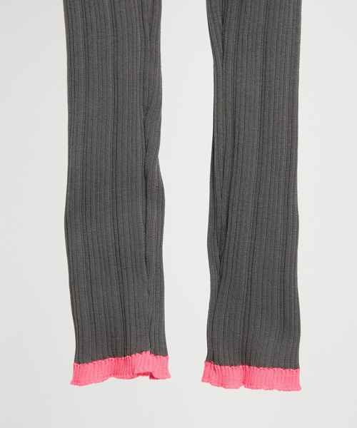 gomme（ゴム）の「リブレギンス（レギンス/スパッツ・レディース・ブラック×ブルー/グレー/ブルー/ブラック×イエロー・FREE）」の6枚目の写真