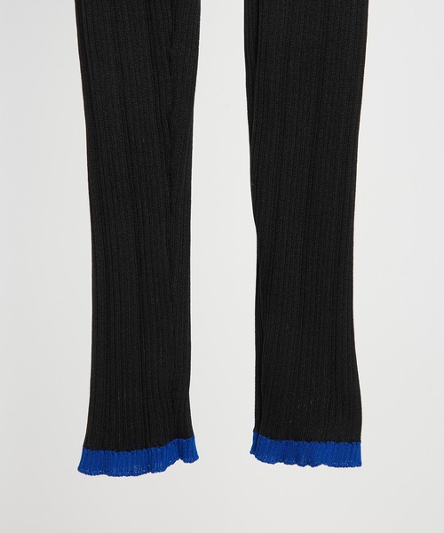 gomme（ゴム）の「リブレギンス（レギンス/スパッツ・レディース・ブラック×ブルー/グレー/ブルー/ブラック×イエロー・FREE）」の8枚目の写真