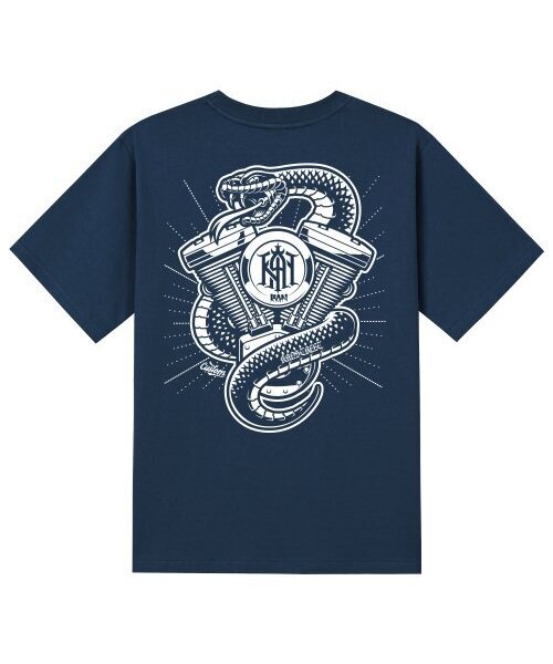 KAN6312(カン6312)の「KTN0188 ホットロード 半袖Tシャツ ネイビー(Tシャツ/カットソー・メンズ・その他・LARGE/MEDIUM/SMALL/X-LARGE)」の1枚目の写真