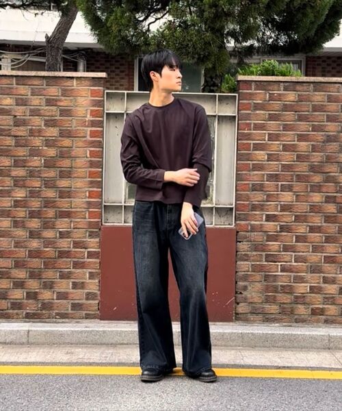JUAN HOMME(ジュアンオム)の「クロップフィットコンパクトコットンロングスリーブ(チャコール)(Tシャツ/カットソー・メンズ・その他・LARGE/SMALL/MEDIUM)」の11枚目の写真
