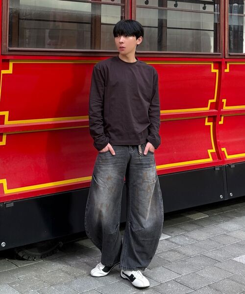 JUAN HOMME(ジュアンオム)の「クロップフィットコンパクトコットンロングスリーブ(チャコール)(Tシャツ/カットソー・メンズ・その他・LARGE/SMALL/MEDIUM)」の5枚目の写真