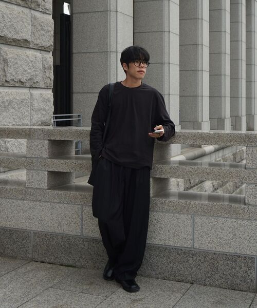 JUAN HOMME(ジュアンオム)の「クロップフィットコンパクトコットンロングスリーブ(チャコール)(Tシャツ/カットソー・メンズ・その他・LARGE/SMALL/MEDIUM)」の6枚目の写真