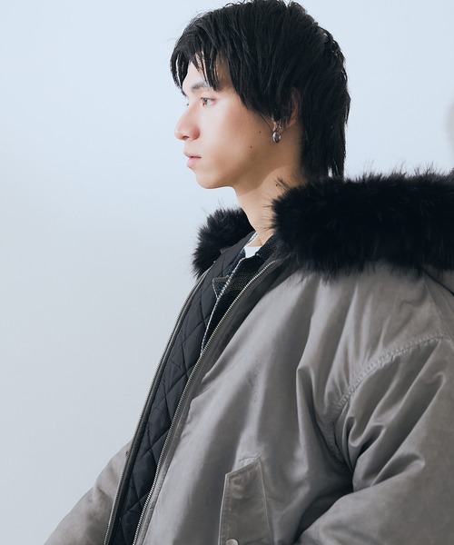 brknhome(ブロークンホーム)の「【BRKNHOME/ブロークンホーム】ヴィンテージライク ボンバージャケット(ブルゾン・メンズ・ブラック/グレー・MEDIUM/LARGE)」の17枚目の写真