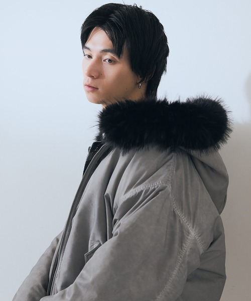 brknhome(ブロークンホーム)の「【BRKNHOME/ブロークンホーム】ヴィンテージライク ボンバージャケット(ブルゾン・メンズ・ブラック/グレー・MEDIUM/LARGE)」の18枚目の写真