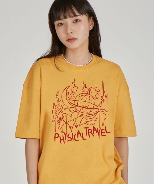 ASTRAL PROJECTION(アストラルプロジェクション)の「フロントフィジカルトレベルラウンドネック15番手綿半袖Tシャツ_チェダー(Tシャツ/カットソー・レディース・その他・LARGE/X-LARGE)」の1枚目の写真