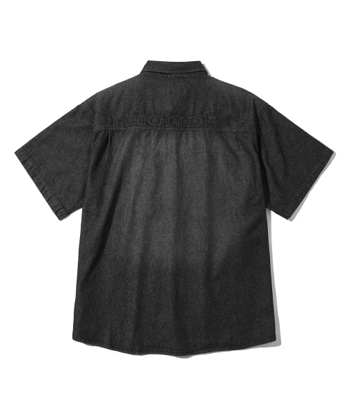 PHYPS MOTORCYCLE(フィップスモーターサイクル)の「Denim Carpenter Half Sleeve Shirts Black(シャツ/ブラウス・レディース・その他・SMALL/MEDIUM/X-LARGE/LARGE)」の3枚目の写真