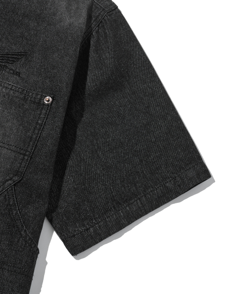 PHYPS MOTORCYCLE(フィップスモーターサイクル)の「Denim Carpenter Half Sleeve Shirts Black(シャツ/ブラウス・レディース・その他・SMALL/MEDIUM/X-LARGE/LARGE)」の7枚目の写真