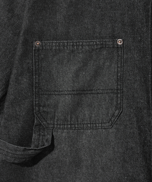 PHYPS MOTORCYCLE(フィップスモーターサイクル)の「Denim Carpenter Half Sleeve Shirts Black(シャツ/ブラウス・レディース・その他・SMALL/MEDIUM/X-LARGE/LARGE)」の8枚目の写真