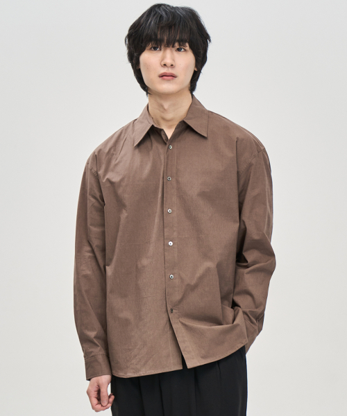 PRAIRIE(KR)(プレーリー)の「コンフォートシャドウストライプシャツ (ブラウン)(シャツ/ブラウス・メンズ・ブラウン・MEDIUM/LARGE)」の2枚目の写真
