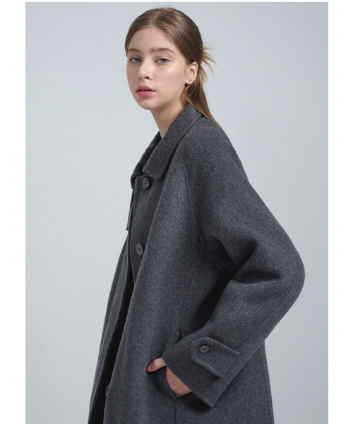 MICANE(ミケーネ)の「ダビ ハンドメイド ウール バルマカンコート(チェスターコート・レディース・ブラック/チャコール・MEDIUM/LARGE/X-LARGE/SMALL)」の16枚目の写真