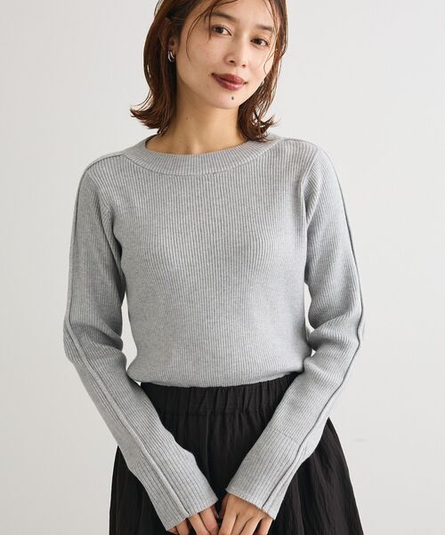 Green　Parks（グリーンパークス）の「ラメライン入りリブニットプルオーバー（ニット/セーター・レディース・その他7/杢グレー/グリーン/ホワイト/ブラック・FREE）」の20枚目の写真