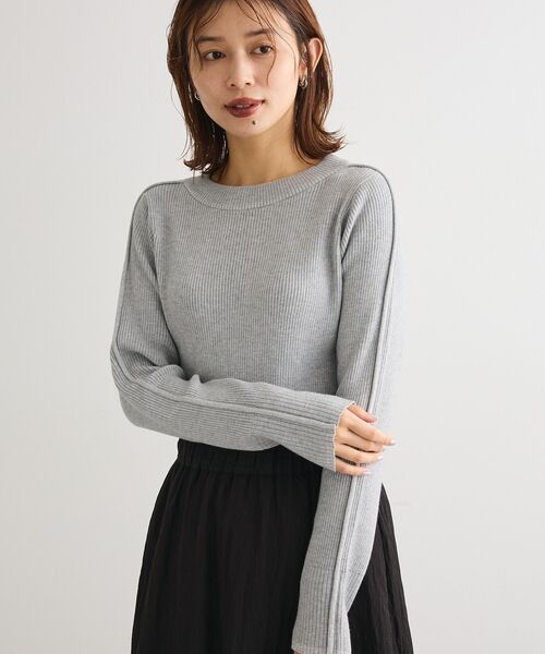 Green　Parks（グリーンパークス）の「ラメライン入りリブニットプルオーバー（ニット/セーター・レディース・その他7/杢グレー/グリーン/ホワイト/ブラック・FREE）」の21枚目の写真