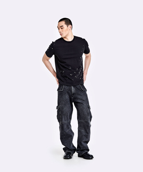 51%(フィフティーワンパーセント)の「クラッシュTシャツ - ブラック(Tシャツ/カットソー・メンズ・その他・MEDIUM/LARGE)」の5枚目の写真