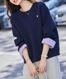 ONEP STAR（ワンピスター）の「配色リブ＆刺繍入りスウェット（スウェット）」