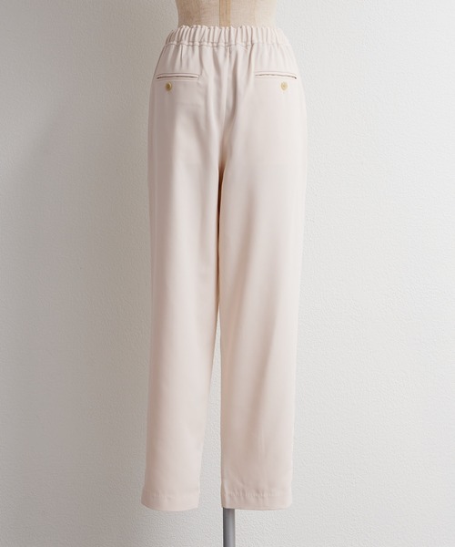 PUAL CE CIN（ピュアルセシン）の「【セットアップ対応】ストレッチジョーゼットインスリットパンツ（スラックス・レディース・ブラック/アイボリー・FREE）」の8枚目の写真
