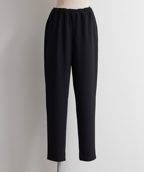 PUAL CE CIN（ピュアルセシン）の「【セットアップ対応】ストレッチジョーゼットインスリットパンツ（スラックス・レディース・ブラック/アイボリー・FREE）」の9枚目の写真