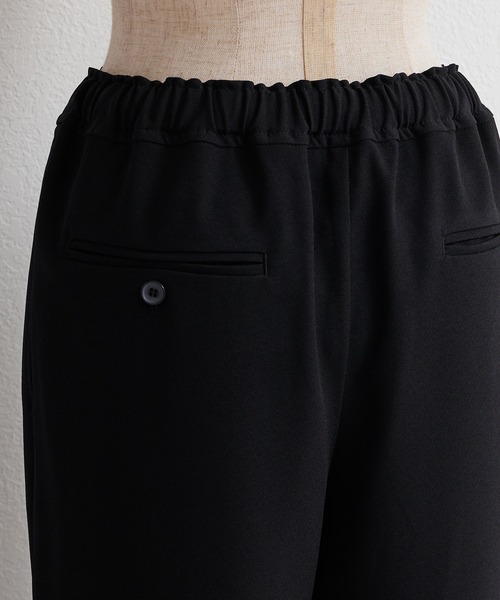 PUAL CE CIN（ピュアルセシン）の「【セットアップ対応】ストレッチジョーゼットインスリットパンツ（スラックス・レディース・ブラック/アイボリー・FREE）」の5枚目の写真