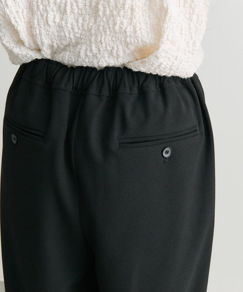 PUAL CE CIN（ピュアルセシン）の「【セットアップ対応】ストレッチジョーゼットインスリットパンツ（スラックス・レディース・ブラック/アイボリー・FREE）」の17枚目の写真