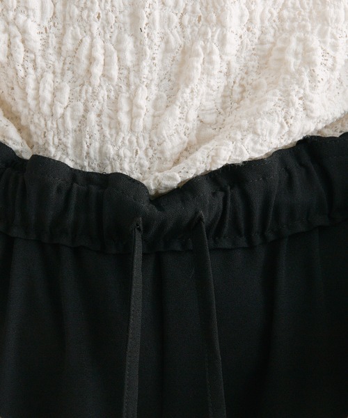 PUAL CE CIN（ピュアルセシン）の「【セットアップ対応】ストレッチジョーゼットインスリットパンツ（スラックス・レディース・ブラック/アイボリー・FREE）」の18枚目の写真