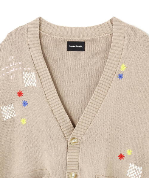 DANKE SCHON(ダンケシェーン)の「【WEB&DEPOT限定】DankeSchon/ダンケシェーン/HAND STITCH KNIT CARDIGAN(カーディガン/ボレロ・レディース・ベージュ/ブラック/その他18・L/M)」の5枚目の写真