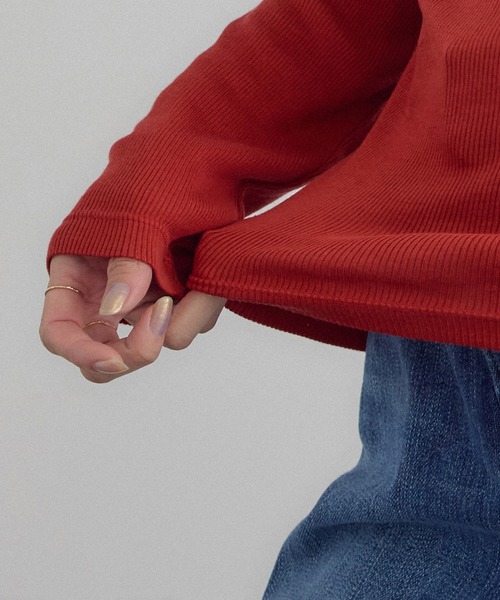 SALON adam et rope'（サロン アダム エ ロペ）の「Hug Silkラウンドネックプルオーバー 3 / 新色追加（Tシャツ/カットソー・レディース・ブラック/レッド/ホワイト・FREE）」の17枚目の写真