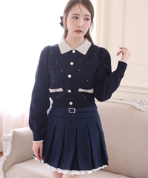 one after another NICE CLAUP(ワンアフターアナザーナイスクラップ)の「【サイズ展開あり】レイヤードプリーツミニスカート(スカート・レディース・ブラック/チャコールグレー/ネイビー・SMALL/MEDIUM)」の7枚目の写真