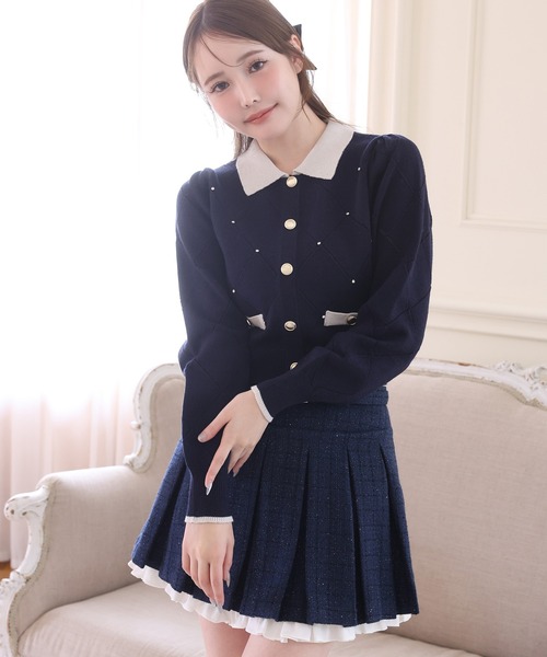 one after another NICE CLAUP(ワンアフターアナザーナイスクラップ)の「【サイズ展開あり】レイヤードプリーツミニスカート(スカート・レディース・ブラック/チャコールグレー/ネイビー・SMALL/MEDIUM)」の8枚目の写真