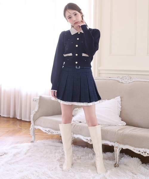 one after another NICE CLAUP(ワンアフターアナザーナイスクラップ)の「【サイズ展開あり】レイヤードプリーツミニスカート(スカート・レディース・ブラック/チャコールグレー/ネイビー・SMALL/MEDIUM)」の11枚目の写真