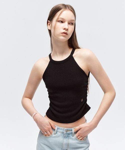 CITYBREEZE(シティブリーズ)の「ゴルジホルターネックスリーブレストップ_BLACK(Tシャツ/カットソー・レディース・ブラック・FREE)」の1枚目の写真