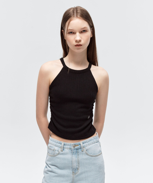 CITYBREEZE(シティブリーズ)の「ゴルジホルターネックスリーブレストップ_BLACK(Tシャツ/カットソー・レディース・ブラック・FREE)」の2枚目の写真