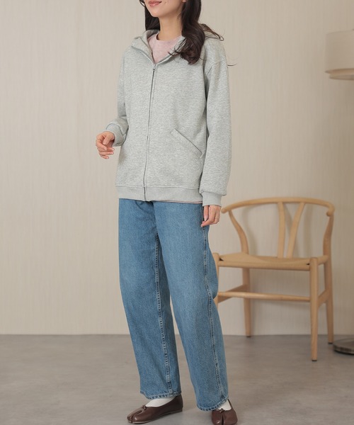 DAYRA(デイラ)の「ダブル ポケット ジップアップ 長袖 スウェット パーカー(パーカー・レディース・グレー・M/XL)」の9枚目の写真