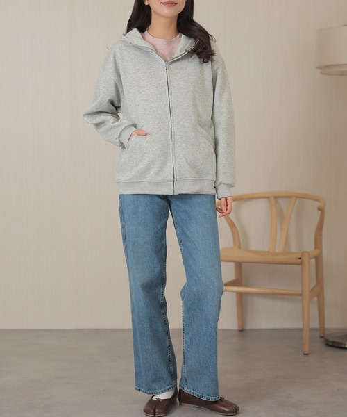 DAYRA(デイラ)の「ダブル ポケット ジップアップ 長袖 スウェット パーカー(パーカー・レディース・グレー・M/XL)」の12枚目の写真