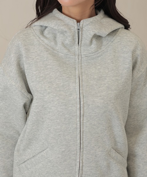 DAYRA(デイラ)の「ダブル ポケット ジップアップ 長袖 スウェット パーカー(パーカー・レディース・グレー・M/XL)」の3枚目の写真