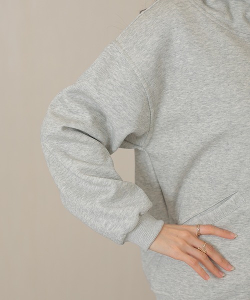 DAYRA(デイラ)の「ダブル ポケット ジップアップ 長袖 スウェット パーカー(パーカー・レディース・グレー・M/XL)」の4枚目の写真
