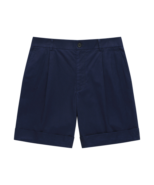 SOLEW(ソル)の「コットンワンタックショートパンツ_ネイビー(その他パンツ・メンズ・その他・SMALL/MEDIUM/LARGE/X-LARGE)」の4枚目の写真