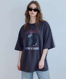 ストーンオーバーサイズTシャツ_チャコール