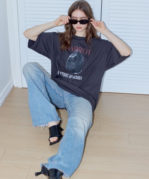 MARROT(マロット)の「ストーンオーバーサイズTシャツ_チャコール(Tシャツ/カットソー・レディース・その他・MEDIUM/LARGE)」の3枚目の写真