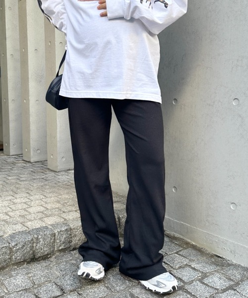 MYMOOD.(マイムード)の「【マタニティ】裾セルフカット可能◎ リブストレートパンツ 楽々パンツ ウエストゴムパンツ(マタニティウェア/グッズ・レディース・チャコールグレー/ブラック/ベージュ/ライトグレー・M/L)」の7枚目の写真