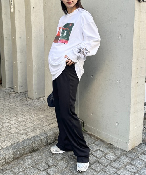 MYMOOD.(マイムード)の「【マタニティ】裾セルフカット可能◎ リブストレートパンツ 楽々パンツ ウエストゴムパンツ(マタニティウェア/グッズ・レディース・チャコールグレー/ブラック/ベージュ/ライトグレー・M/L)」の12枚目の写真