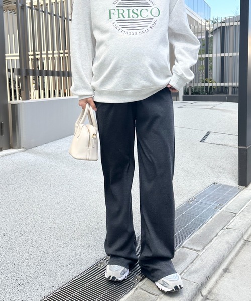 MYMOOD.(マイムード)の「【マタニティ】裾セルフカット可能◎ リブストレートパンツ 楽々パンツ ウエストゴムパンツ(マタニティウェア/グッズ・レディース・チャコールグレー/ブラック/ベージュ/ライトグレー・M/L)」の19枚目の写真