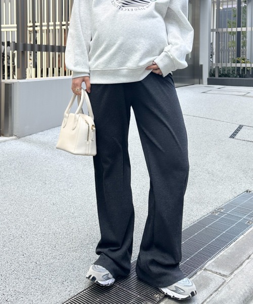 MYMOOD.(マイムード)の「【マタニティ】裾セルフカット可能◎ リブストレートパンツ 楽々パンツ ウエストゴムパンツ(マタニティウェア/グッズ・レディース・チャコールグレー/ブラック/ベージュ/ライトグレー・M/L)」の22枚目の写真