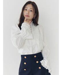 CALNAMUR | コットンフリルレースブラウス(シャツ/ブラウス)