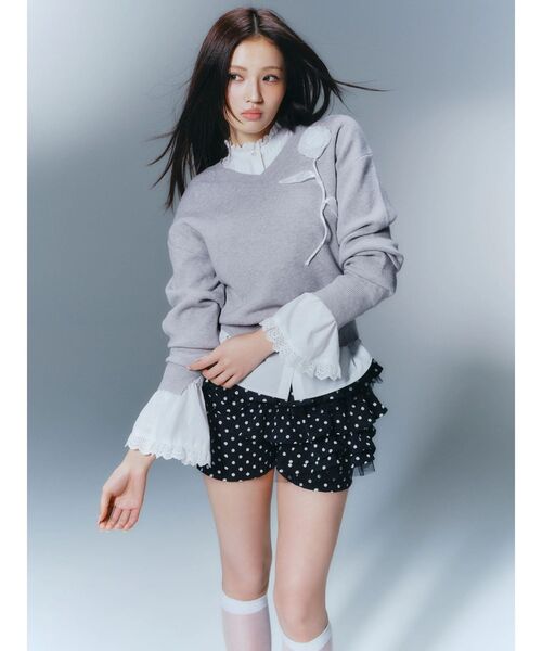 CALNAMUR（カルナムール）の「コットンフリルレースブラウス（シャツ/ブラウス・レディース・ホワイト/ブラック/その他1・FREE）」の16枚目の写真