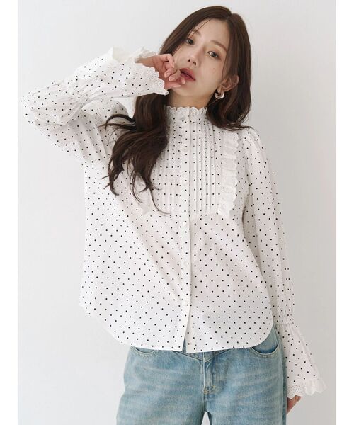 CALNAMUR（カルナムール）の「コットンフリルレースブラウス（シャツ/ブラウス・レディース・ホワイト/ブラック/その他1・FREE）」の22枚目の写真