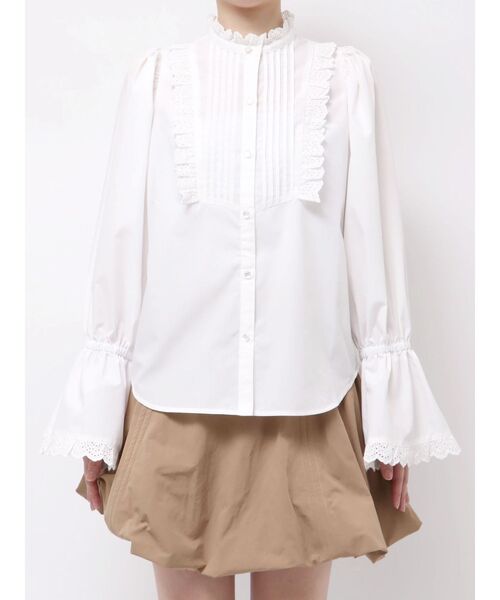 CALNAMUR（カルナムール）の「コットンフリルレースブラウス（シャツ/ブラウス・レディース・ホワイト/ブラック/その他1・FREE）」の13枚目の写真