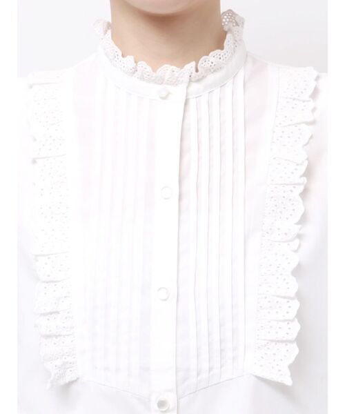 CALNAMUR（カルナムール）の「コットンフリルレースブラウス（シャツ/ブラウス・レディース・ホワイト/ブラック/その他1・FREE）」の10枚目の写真