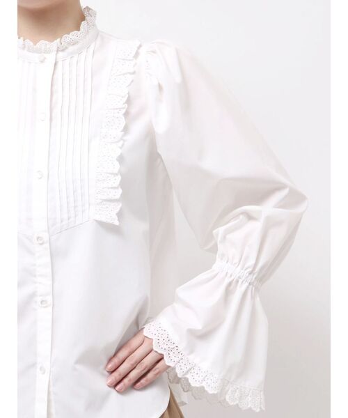CALNAMUR（カルナムール）の「コットンフリルレースブラウス（シャツ/ブラウス・レディース・ホワイト/ブラック/その他1・FREE）」の9枚目の写真