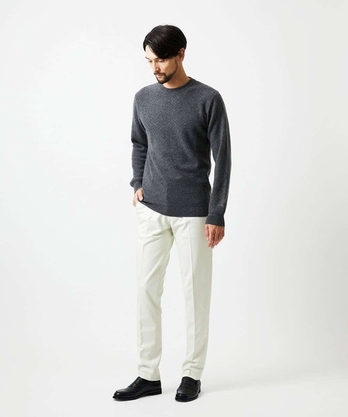 MICHEL KLEIN HOMME   （ミッシェルクランオム）の「カシミヤクルーネックニット（ニット/セーター・メンズ・ネイビー/ダークグレー・MEDIUM/LARGE/X-LARGE）」の5枚目の写真