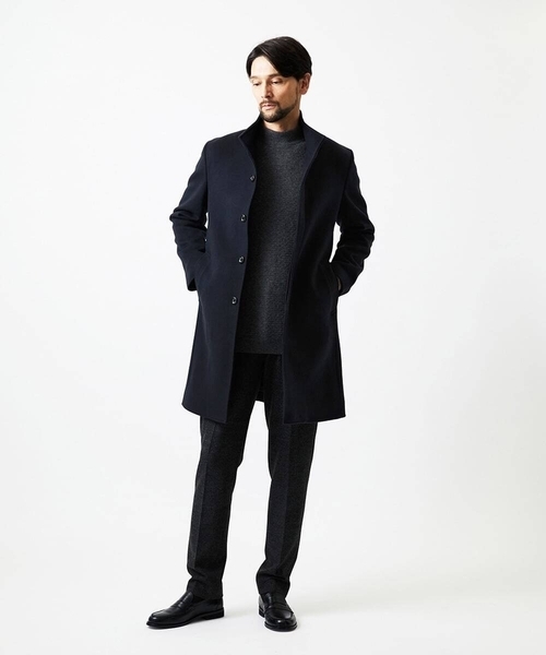 MICHEL KLEIN HOMME   （ミッシェルクランオム）の「カシミヤクルーネックニット（ニット/セーター・メンズ・ネイビー/ダークグレー・MEDIUM/LARGE/X-LARGE）」の4枚目の写真