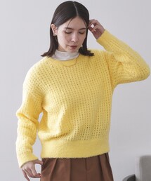 メッシュニット」に該当するニット/セーター（イエロー/黄色系